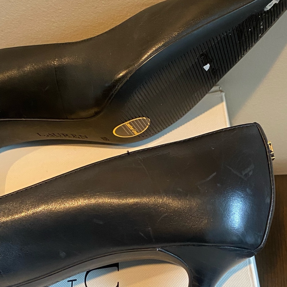 Ralph Lauren Black Leather Heels - Picture 5 of 13